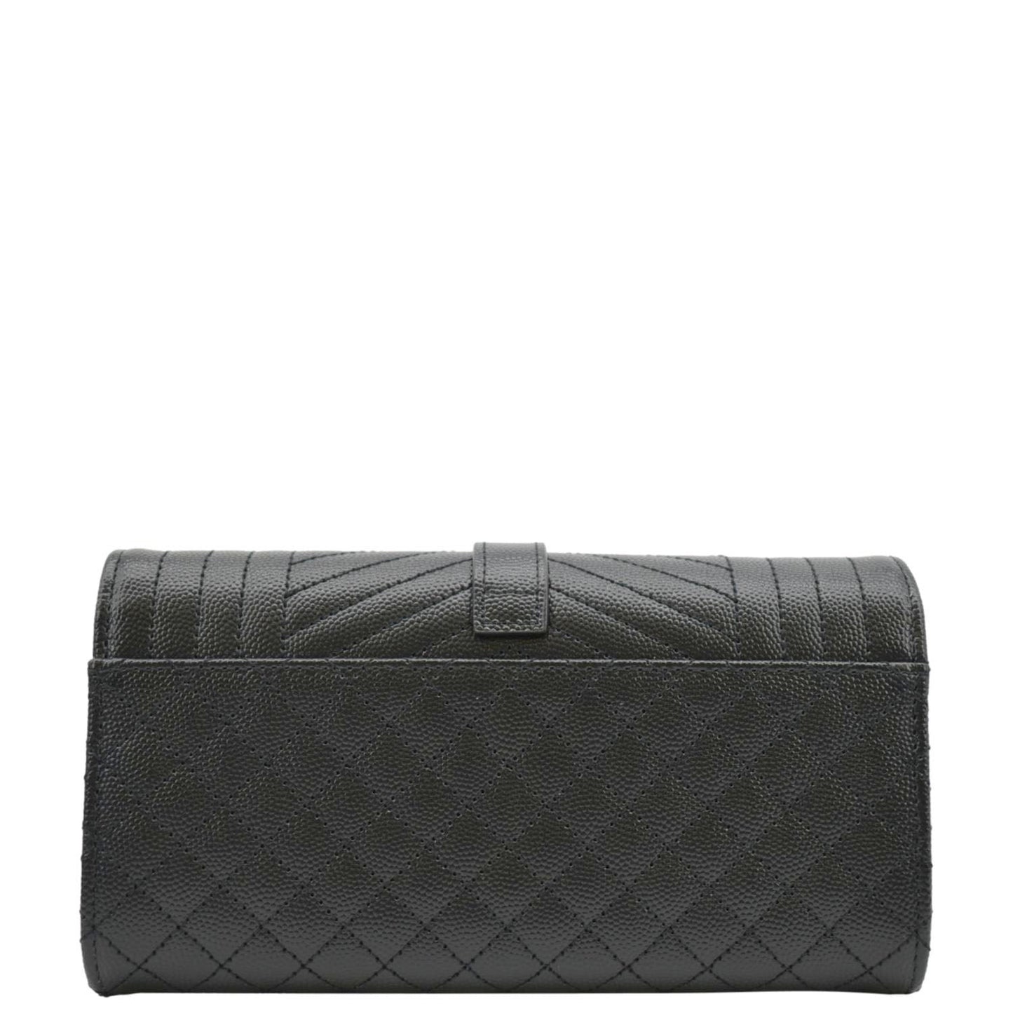 YVES SAINT LAURENT Grain De Poudre Embossed Leather Wallet Black