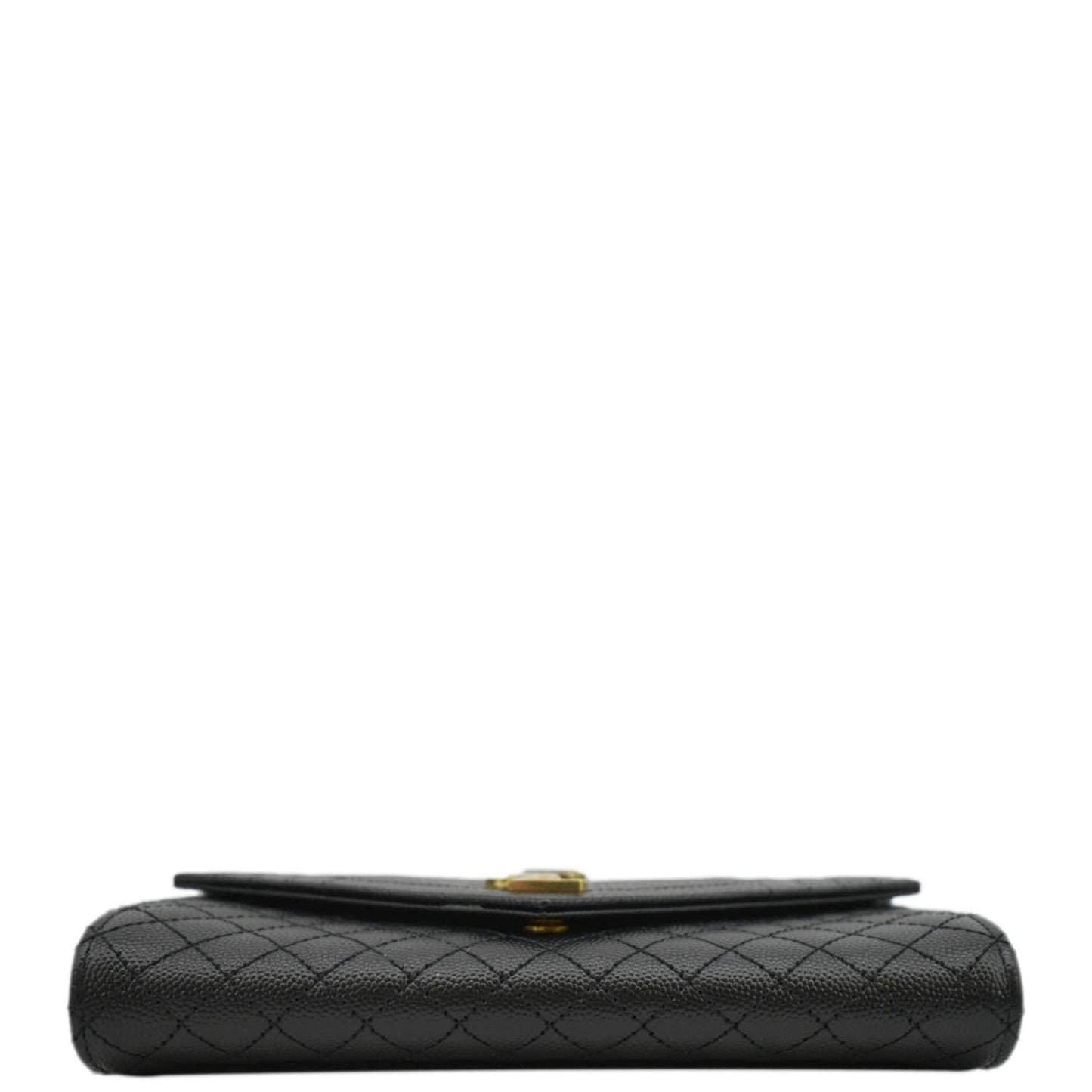 YVES SAINT LAURENT Grain De Poudre Embossed Leather Wallet Black