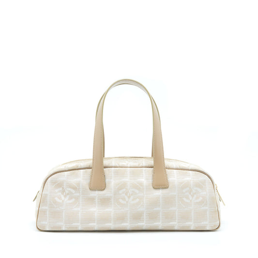 Chanel Vintage Travel Line Bowler Bag Canvas And Leather L