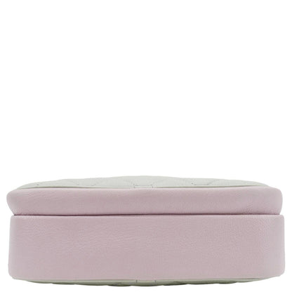CHANEL CC Double Zip Quilted Leather Tri-Color Belt Bag Pink