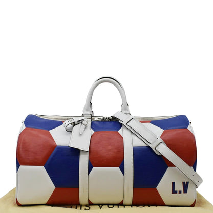LOUIS VUITTON Keepall 50 FIFA Cup Bandouliere Leather Travel Bag Multicolor
