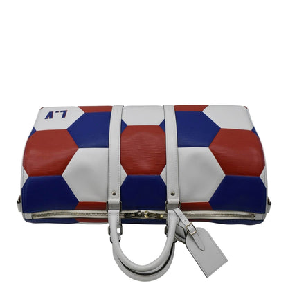 LOUIS VUITTON Keepall 50 FIFA Cup Bandouliere Leather Travel Bag Multicolor