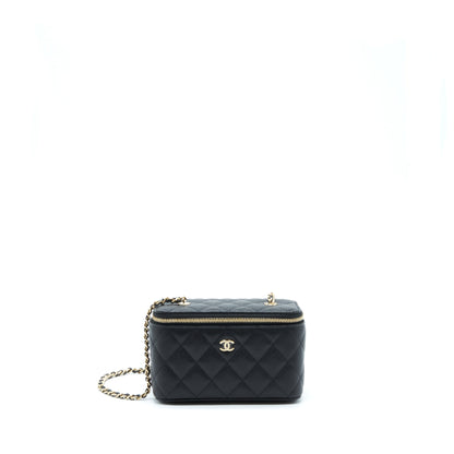 Chanel 22S Long Vanity With Chain Caviar Black L