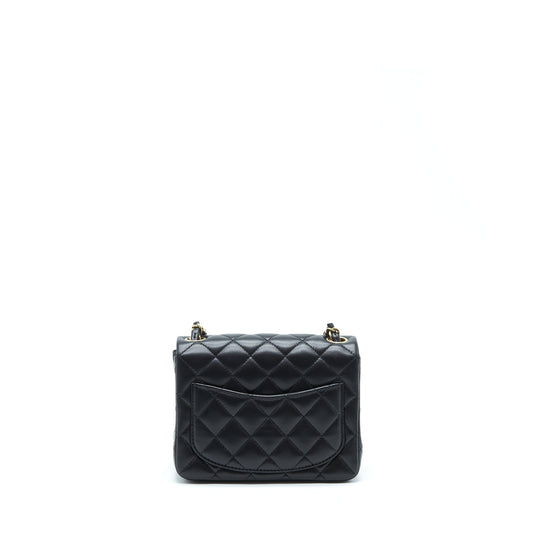 Chanel Mini Square Flap Bag Lambskin Black L
