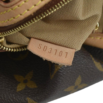 LOUIS VUITTON Delightful MM Monogram Canvas Hobo Bag Brown