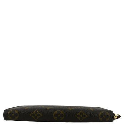 LOUIS VUITTON Clemence Monogram Canvas Zippy Wallet Brown