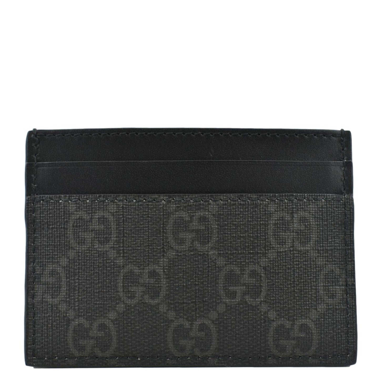 GUCCI Kingsnake Print GG Supreme Monogram Card Case Black 451277