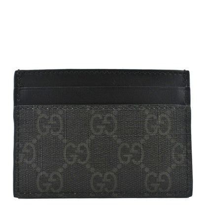 GUCCI Kingsnake Print GG Supreme Monogram Card Case Black 451277