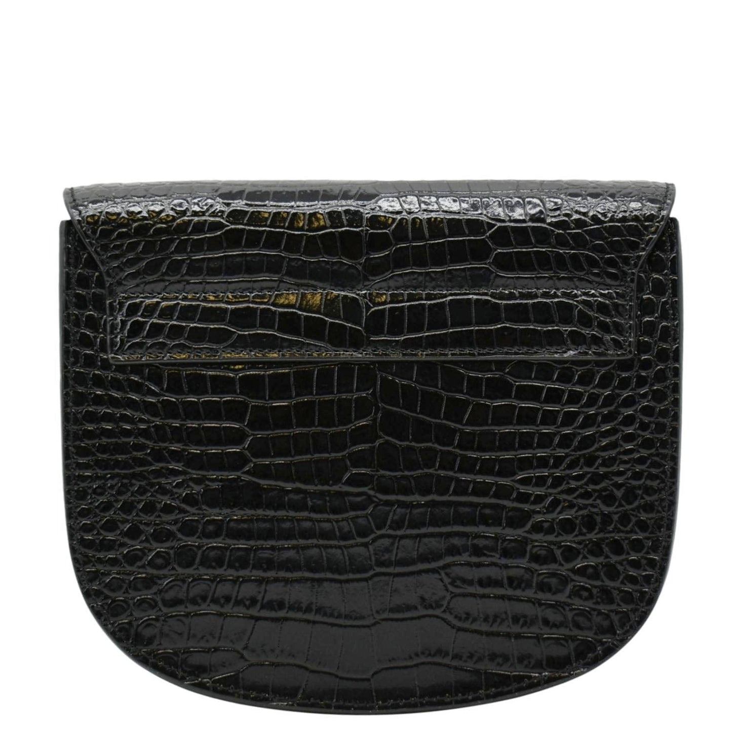 YVES SAINT LAURENT Kaia Small  Embossed Leather Satchel Bag Black