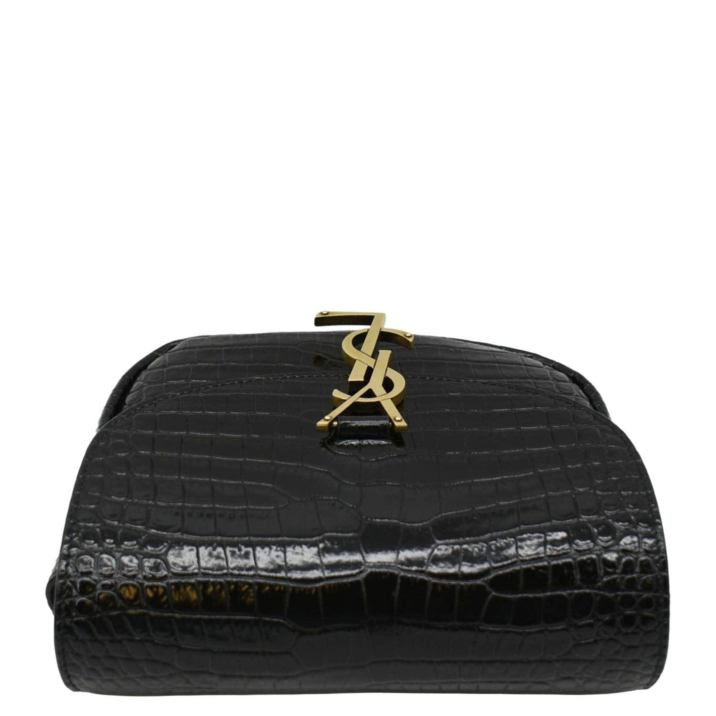 YVES SAINT LAURENT Kaia Small  Embossed Leather Satchel Bag Black