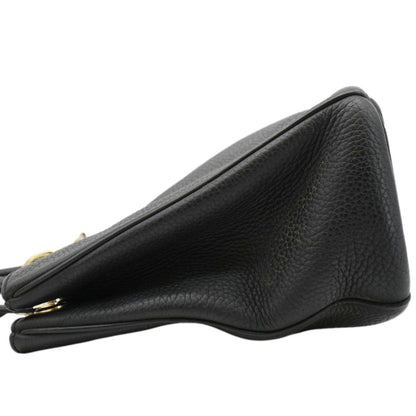 CHRISTIAN DIOR Diorissimo Leather Tote Shoulder  Bag Black
