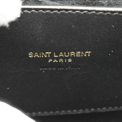 YVES SAINT LAURENT Kaia Small  Embossed Leather Satchel Bag Black