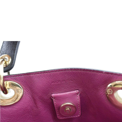 CHRISTIAN DIOR Diorissimo Leather Tote Shoulder  Bag Black