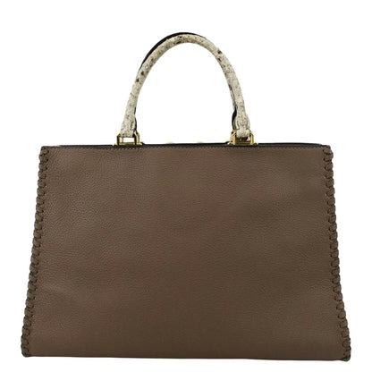 LOUIS VUITTON Very Zipped Python Leather Tote Shoulder Bag Beige
