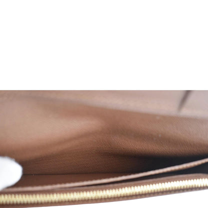 LOUIS VUITTON Brazza Monogram Canvas Bifold Long Wallet Brown