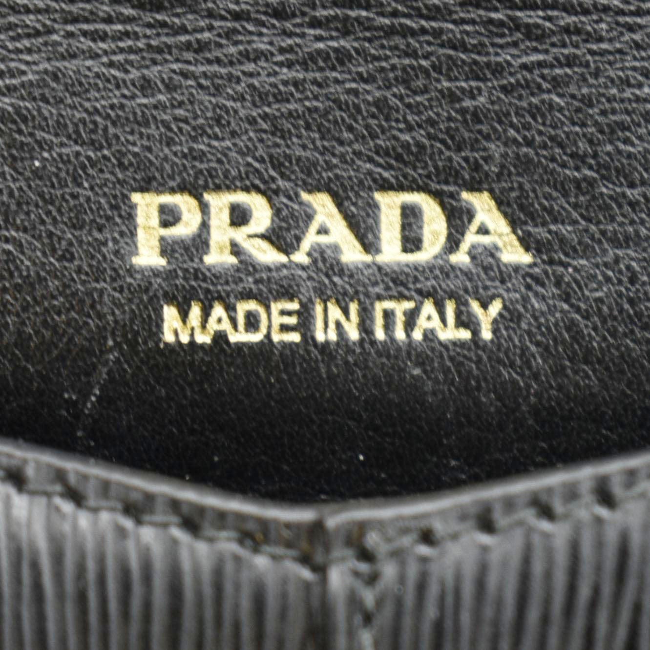 PRADA  Envelope Vitello Leather Wallet Black