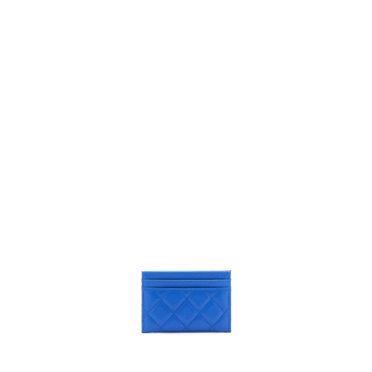 Chanel Classic CC Card Holder Lambskin Blue