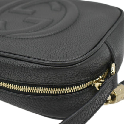GUCCI  Soho Disco Leather Crossbody Bag Black 308364