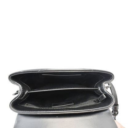 YVES SAINT LAURENT Loulou Toy Quilted Leather Crossbody Bag Black