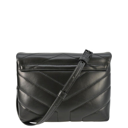 YVES SAINT LAURENT Loulou Toy Quilted Leather Crossbody Bag Black