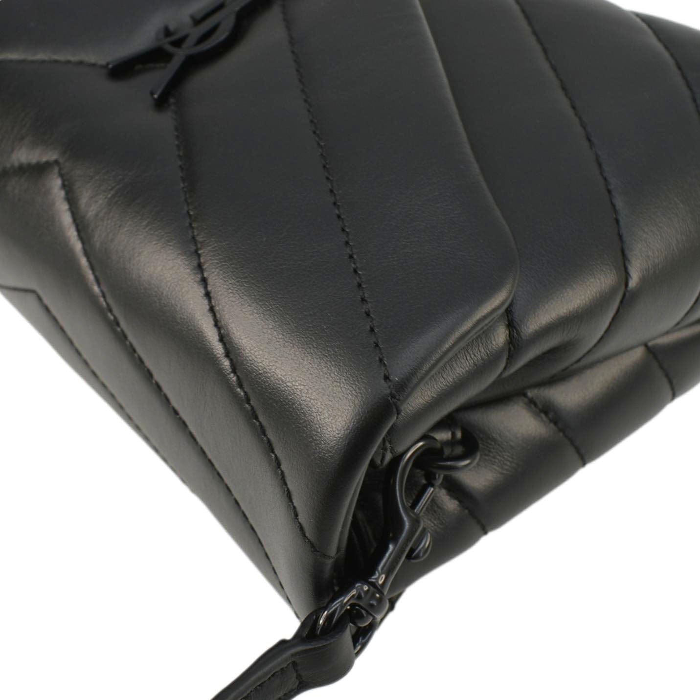 YVES SAINT LAURENT Loulou Toy Quilted Leather Crossbody Bag Black