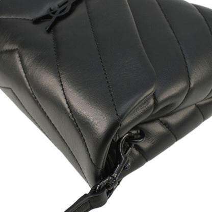 YVES SAINT LAURENT Loulou Toy Quilted Leather Crossbody Bag Black