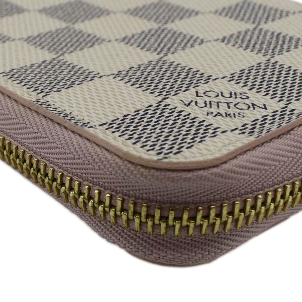 LOUIS VUITTON Damier Azur Zippy Wallet Rose ballerine