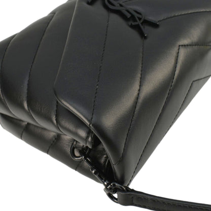 YVES SAINT LAURENT Loulou Toy Quilted Leather Crossbody Bag Black