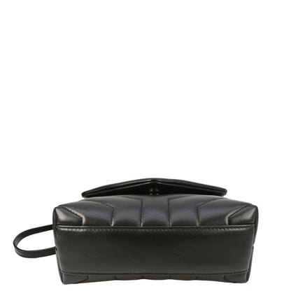YVES SAINT LAURENT Loulou Toy Quilted Leather Crossbody Bag Black