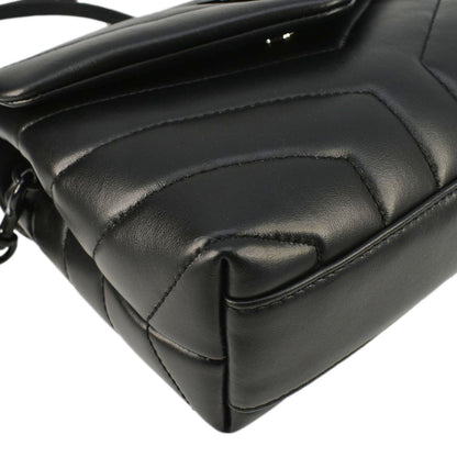 YVES SAINT LAURENT Loulou Toy Quilted Leather Crossbody Bag Black
