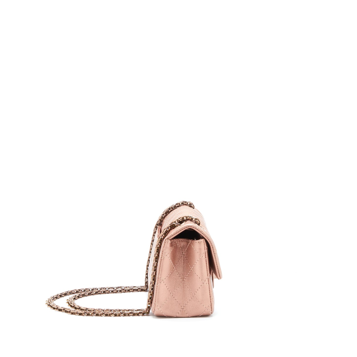 Chanel Mini 2.55 Reissue Flap Bag Calfskin Metallic Pink