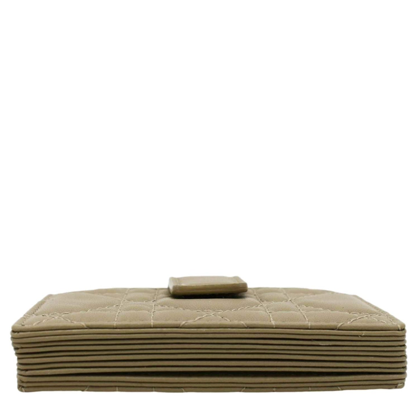 CHRISTIAN DIOR 5 Gusset Leather Card Holder Beige