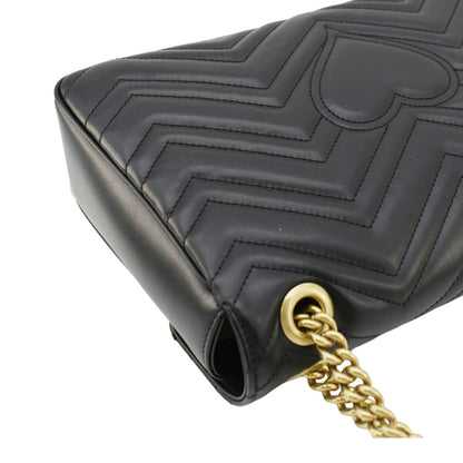 GUCCI GG Marmont Medium Matelasse Shoulder Bag Black 443496