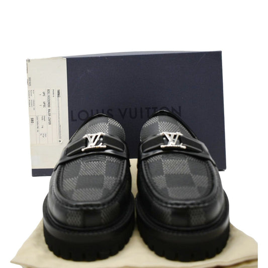 LOUIS VUITTON Major Loafer Damier Graphite Shoes Black US 9