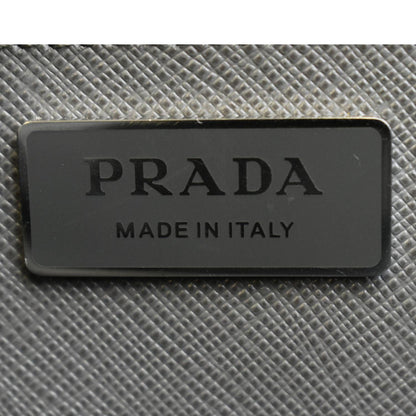 PRADA Galleria Double-Zip Medium Saffiano Leather Tote Bag Gray
