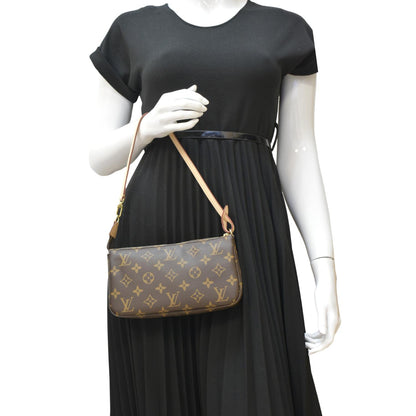 LOUIS VUITTON Pochette Monogram Canvas Accessoires Pouch Brown