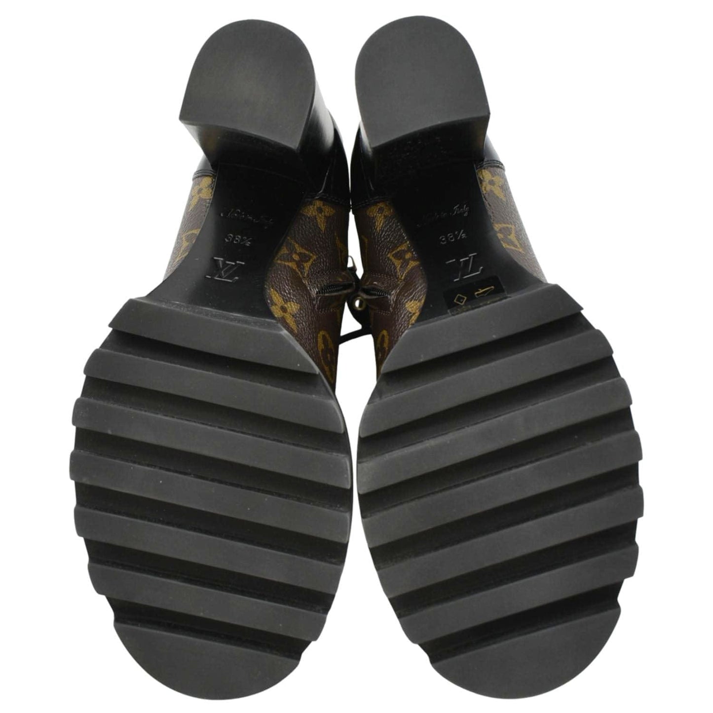 LOUIS VUITTON Star Trail Monogram Canvas Ankle Boot Black 38.5