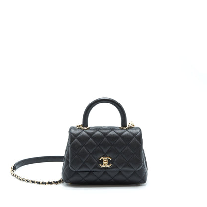 Chanel Mini Coco Handle Caviar Black L