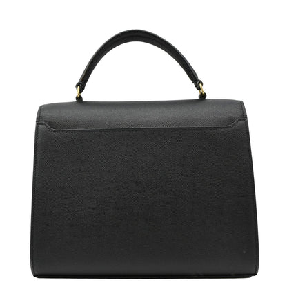 YVES SAINT LAURENT Cassandra Top Handle Leather Shoulder Bag Black