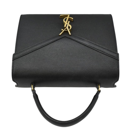 YVES SAINT LAURENT Cassandra Top Handle Leather Shoulder Bag Black