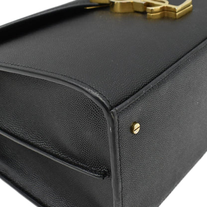 YVES SAINT LAURENT Cassandra Top Handle Leather Shoulder Bag Black