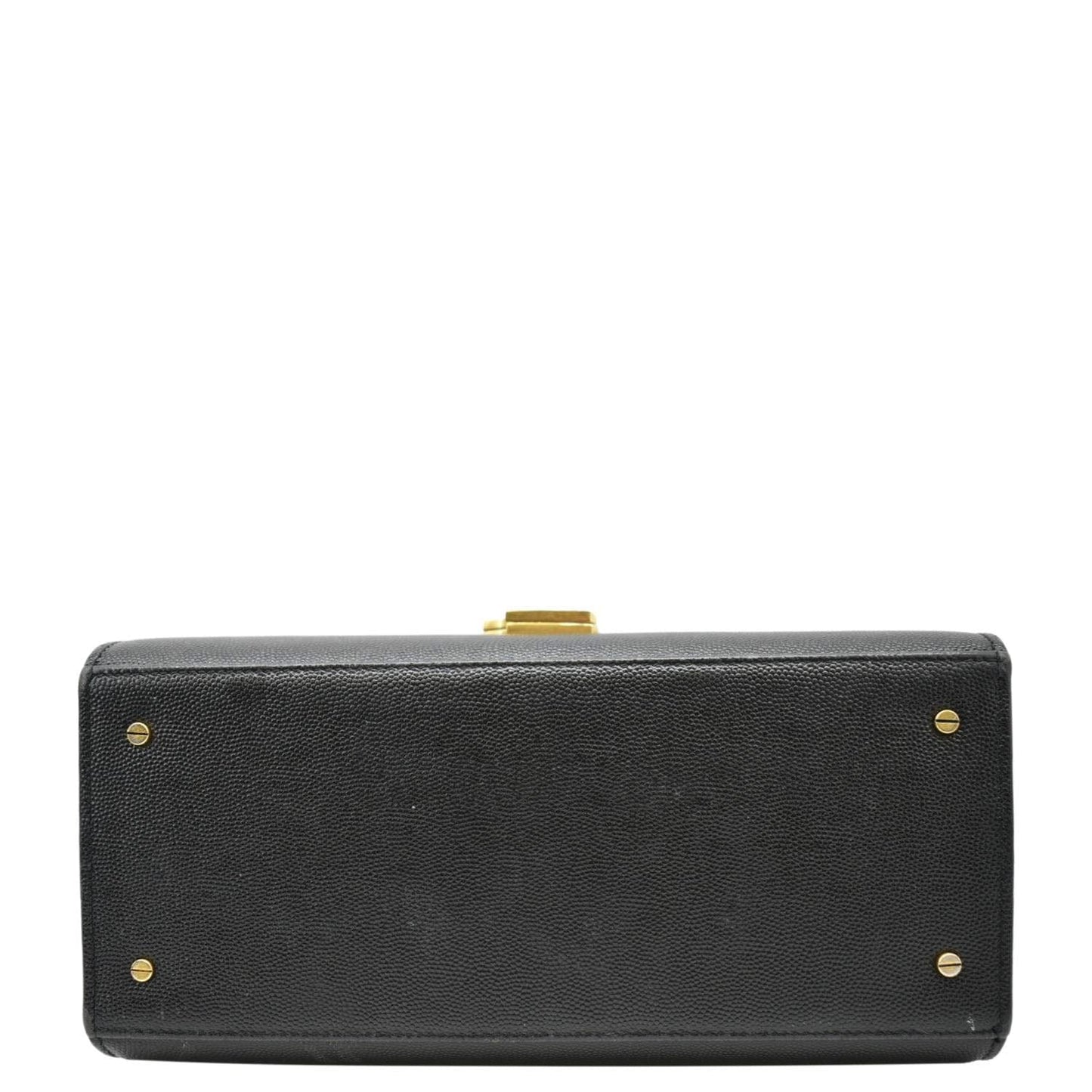 YVES SAINT LAURENT Cassandra Top Handle Leather Shoulder Bag Black