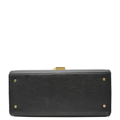 YVES SAINT LAURENT Cassandra Top Handle Leather Shoulder Bag Black