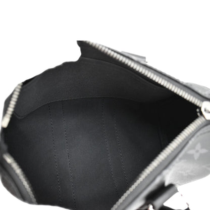 LOUIS VUITTON Keepall 25 Bandouliere Monogram Eclipse Reverse Canvas Crossbody Bag Black