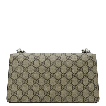 GUCCI Dionysus Small Rectangular GG Supreme Canvas Shoulder Bag Beige 499623