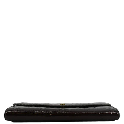 LOUIS VUITTON Sarah Vintage Vernis Leather Wallet Amarante