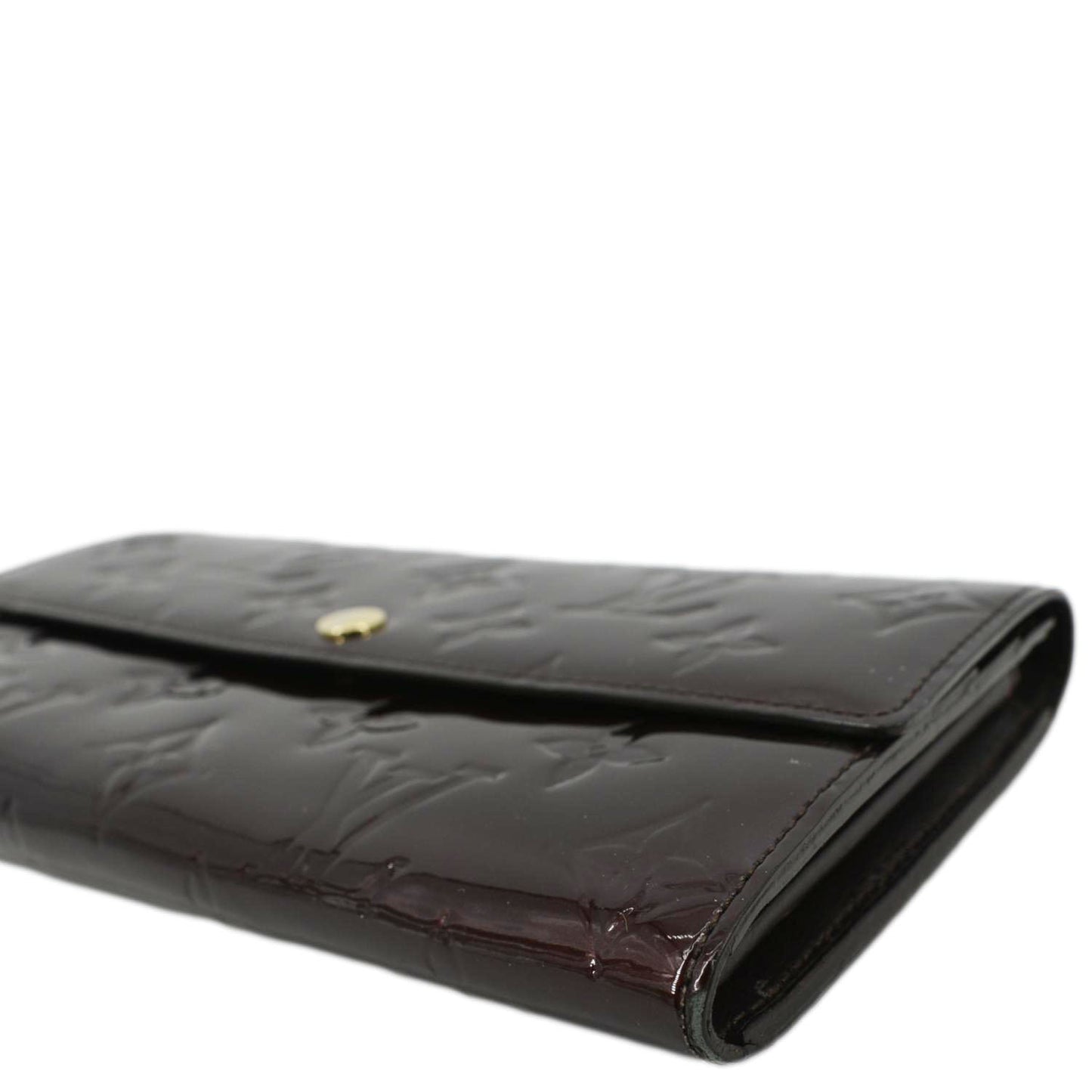 LOUIS VUITTON Sarah Vintage Vernis Leather Wallet Amarante