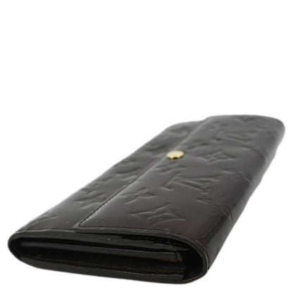 LOUIS VUITTON Sarah Vintage Vernis Leather Wallet Amarante