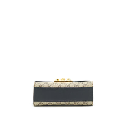 Gucci Small Padlock Shoulder Bag GG Supreme Canvas / Black