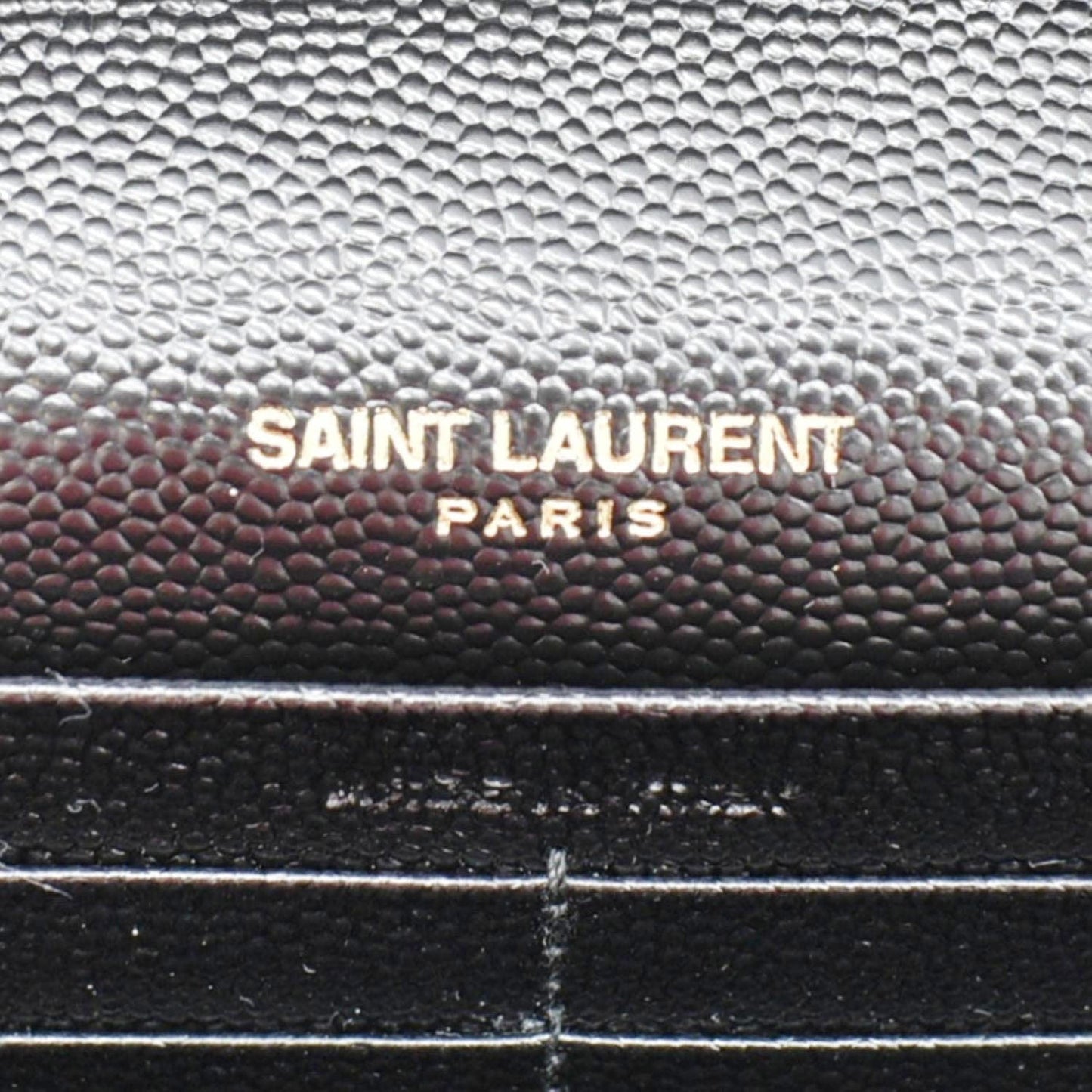 YVES SAINT LAURENT Cassandre Chain Wallet Leather Crossbody Bag Black